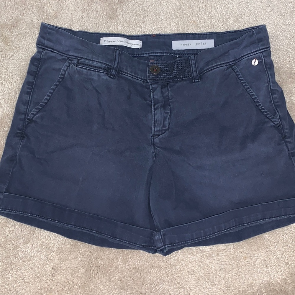 Pilcro and the Letterpress HYPHEN Navy Shorts